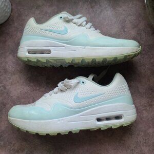 Nike Air Max 1 G essentials collection, White Blue/Mint 9.5 Golf sneaker